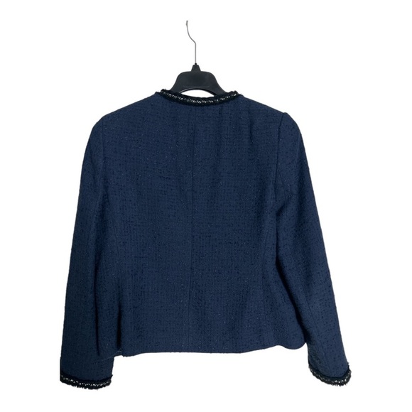 LK Bennett Halyna Navy Tweed Blazer Size 12 - Picture 2 of 14